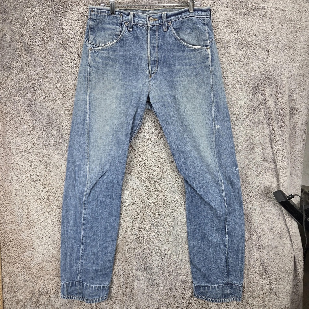 Vintage Levis Engineered Jeans Mens Blue Twisted Button Fly Med Wash Fits 34x32